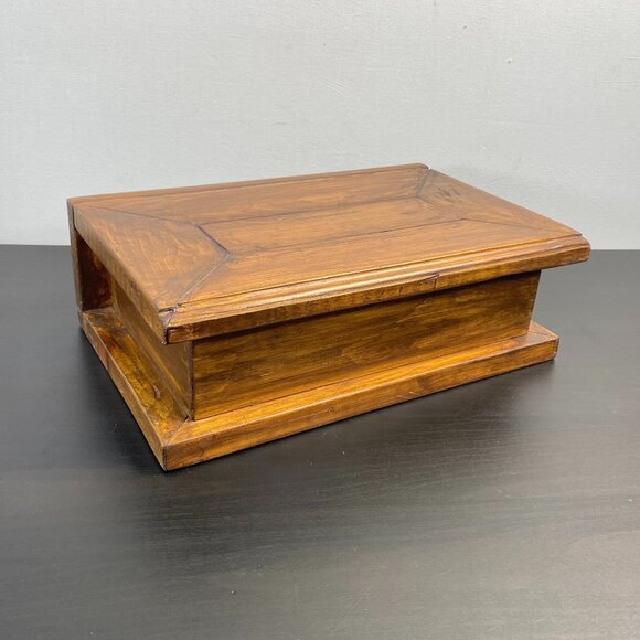 Handmade Wooden Jewelry Box, Red Velvet, Top Opening Keepsake, Luxury Wood, Vint - Picture 10 of 10